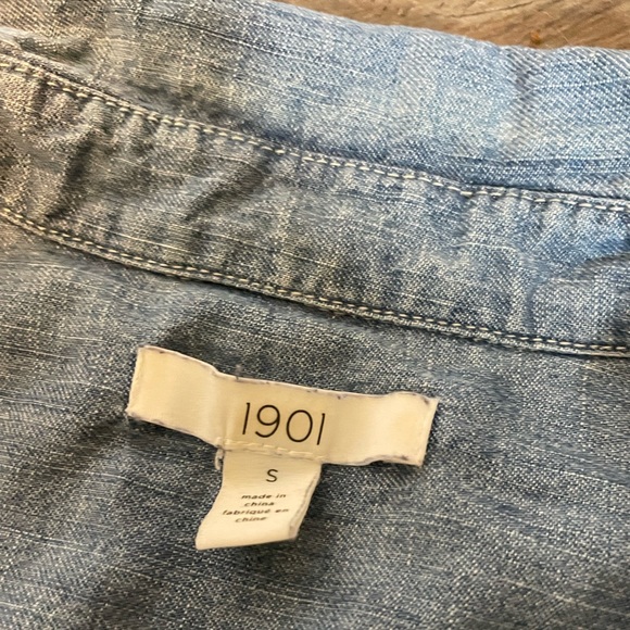 1901 Nordstrom Chambray/Denim Button Down Shirt - Picture 2 of 2